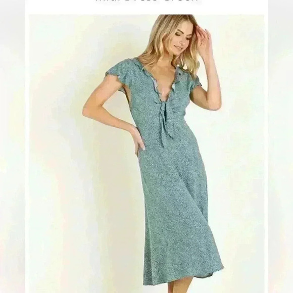 Auguste the Label Diamond Rumba Midi Dress Green size 4 - Picture 9 of 12